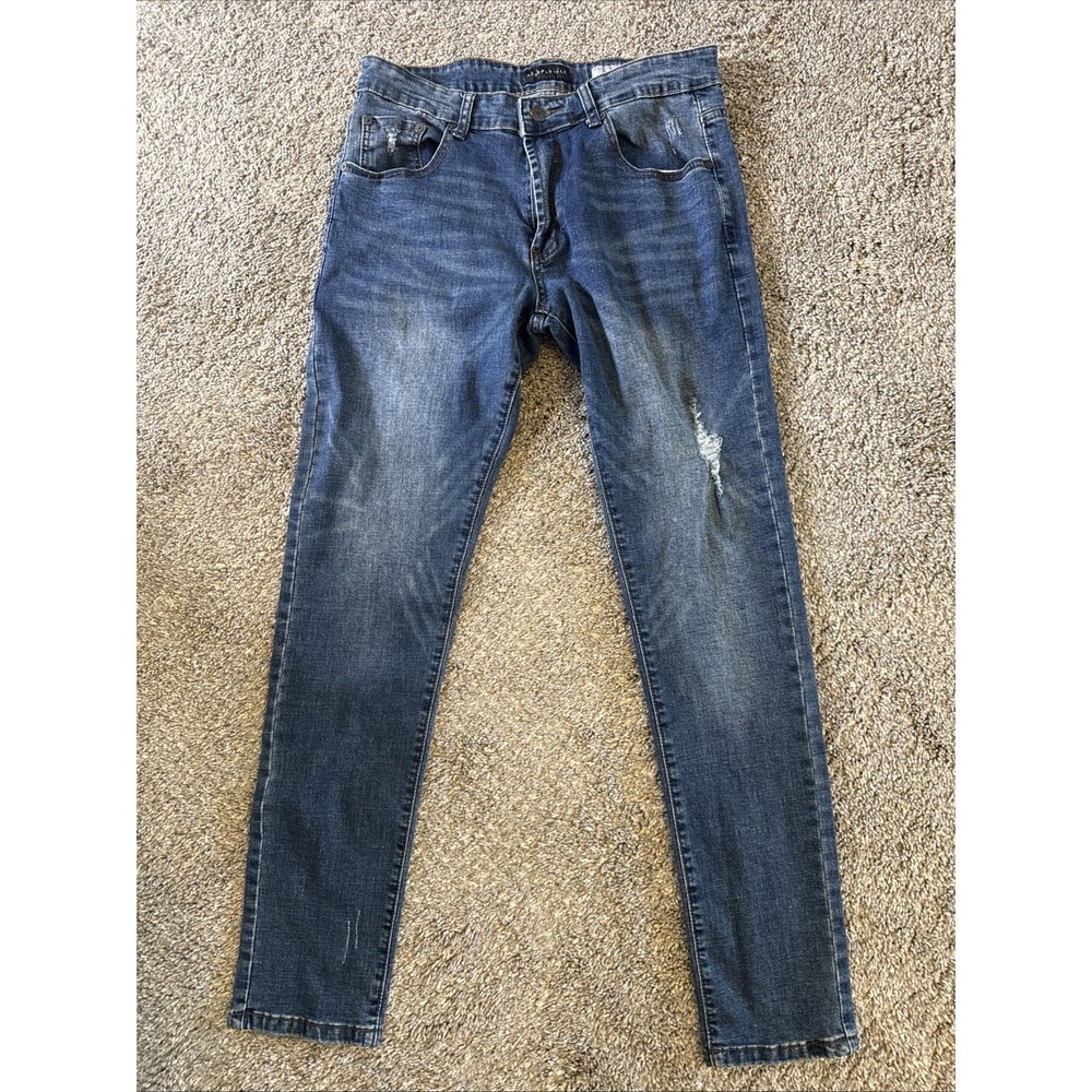 Aeropostale Men's Jeans Super Skinny Blue Denim Size 34x32